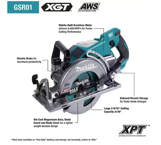 40V Max XGT Brushless Cordless Rear Handle 7-1/4 in. Circular Saw Kit (4.0 Ah)
